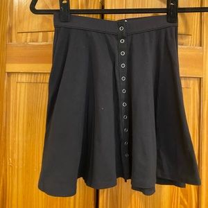 Button up front black loose skirt